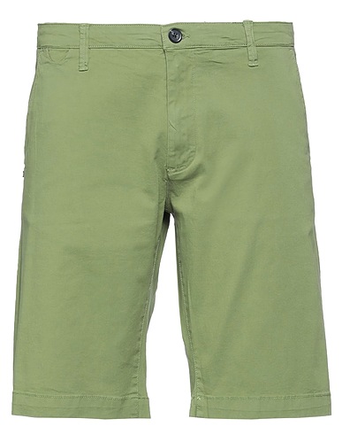 RECYCLED ART WORLD Shorts & Bermuda Military green 98% Cotton, 2% Elastane