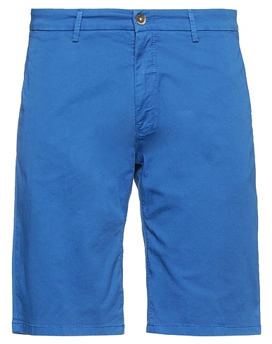MANUEL RITZ Shorts & Bermuda Blue 97% Cotton, 3% Elastane