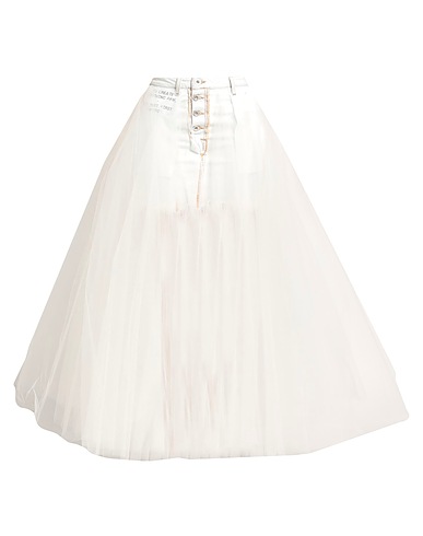 BEN TAVERNITI™ UNRAVEL PROJECT Denim skirt White 100% Cotton, Polyamide