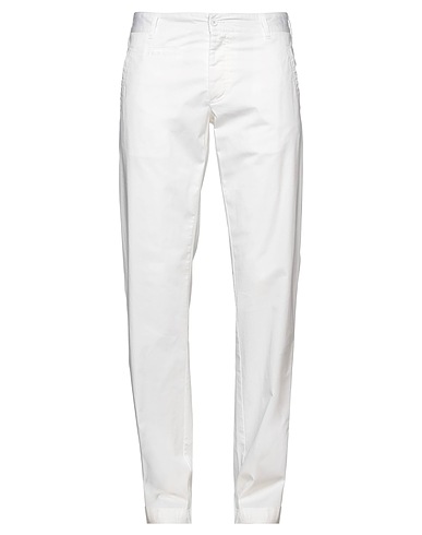 DANIELE ALESSANDRINI Casual trouser White 98% Cotton, 2% Lycra®