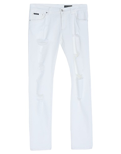 DOLCE&GABBANA Denim trousers White 98% Cotton, 2% Elastane