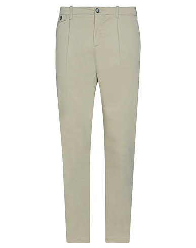 PAOLO PECORA Casual trouser Khaki 98% Cotton, 2% Elastane