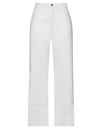 ERMANNO SCERVINO Denim trousers Ivory 100% Cotton