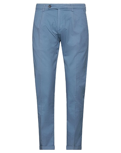 RE_HASH Casual trouser Light blue 98% Cotton, 2% Elastane