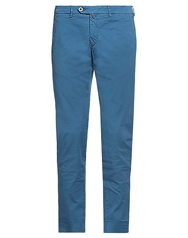 B SETTECENTO Casual trouser Blue 98% Cotton, 2% Elastane