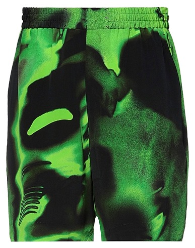 McQ Alexander McQueen Shorts & Bermuda Lime green 100% Silk