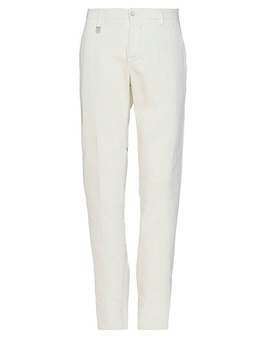 DESICA DESIDERIO CAMPANO Casual trouser Ivory 97% Cotton, 3% Elastane