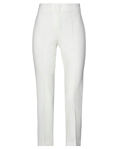 OLLA PARÉG Casual trouser White 77% Polyester, 17% Viscose, 6% Elastane