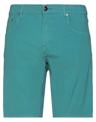 HAND PICKED Shorts & Bermuda Emerald green 98% Cotton, 2% Elastane