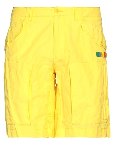 MOSCHINO Shorts & Bermuda Yellow 51% Polyamide, 43% Cotton, 6% Metallic fiber
