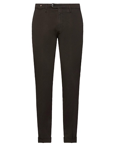 FILETTO Casual trouser Dark brown 98% Cotton, 2% Elastane