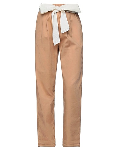 GINA GORGEOUS Casual pants Camel 98% Cotton, 2% Elastane