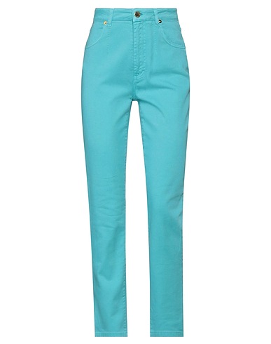 ALBERTA FERRETTI Denim trousers Turquoise 97% Cotton, 3% Elastane