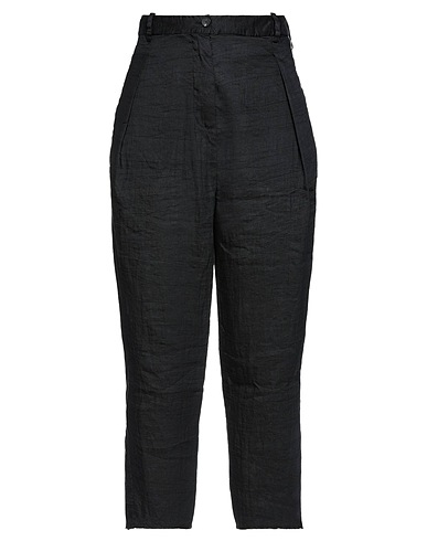 MASNADA Casual trouser Black 89% Linen, 11% Nylon