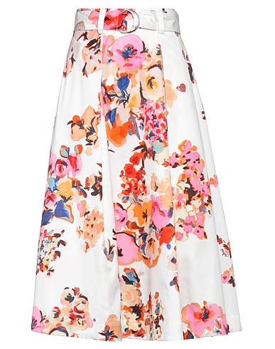 MSGM Midi skirt White 100% Cotton