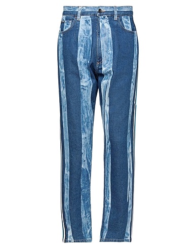 DOLCE&GABBANA Denim pants Blue 98% Cotton, 2% Elastane, Cow leather