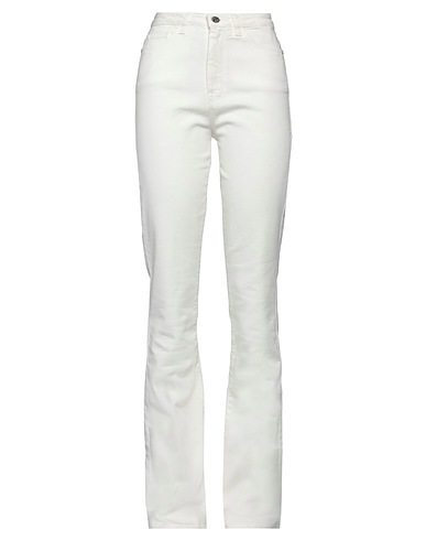 MANILA GRACE Casual trouser White 98% Cotton, 2% Elastane