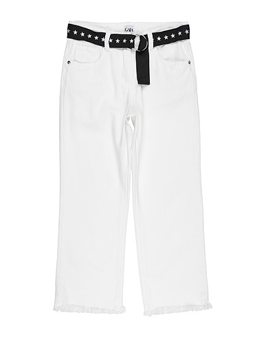 GAIALUNA Denim trousers White 100% Cotton
