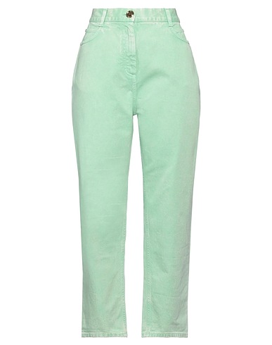 BALMAIN Denim pants Light green 100% Cotton