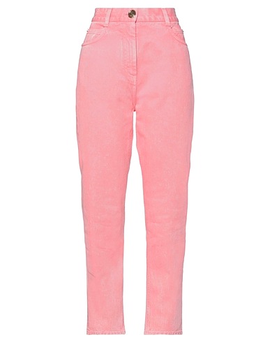 BALMAIN Denim trousers Coral 100% Cotton