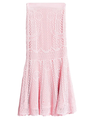MCQUEEN Maxi Skirts Pink 65% Cotton, 35% Polyamide, Elastane