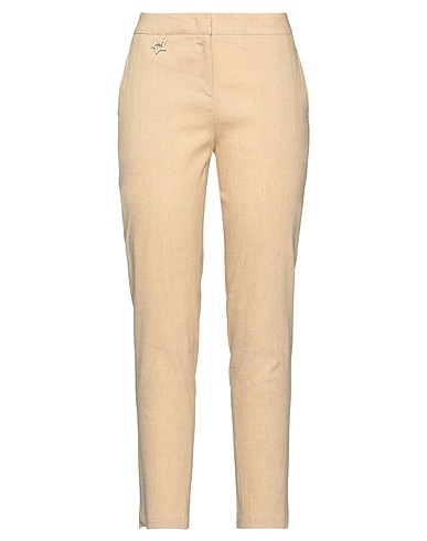 LORENA ANTONIAZZI Casual trouser Beige 65% Linen, 34% Viscose, 1% Elastane, Polyester, Cotton