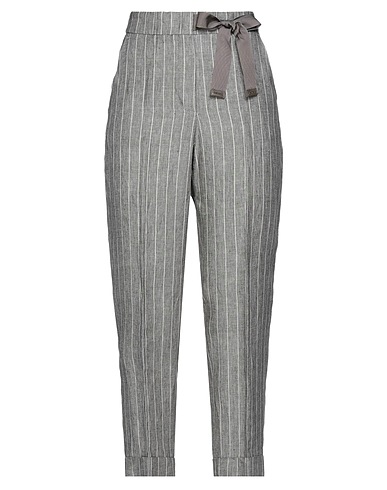 PESERICO Casual pants Grey 100% Linen
