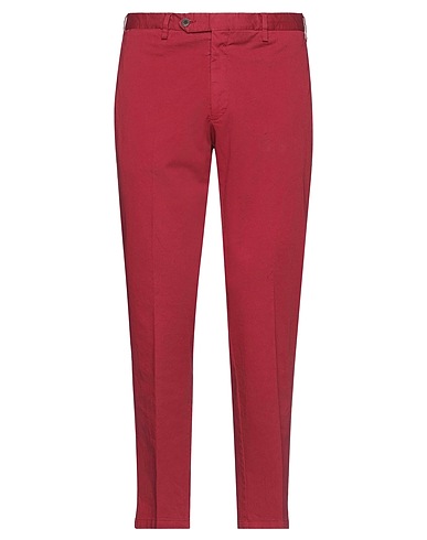 LARDINI Casual trouser Brick red 98% Cotton, 2% Elastane