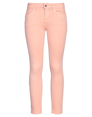 LIU •JO Denim trousers Pink 97% Cotton, 3% Elastane