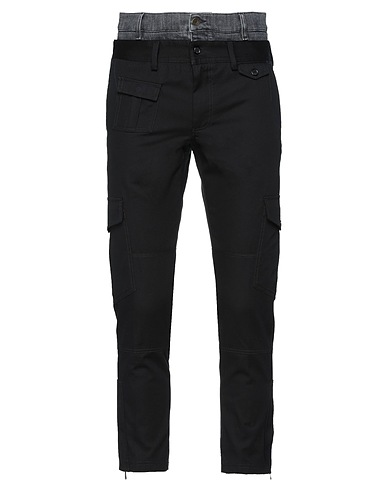 DOLCE&GABBANA Cargo Black 98% Cotton, 2% Elastane, Bovine leather