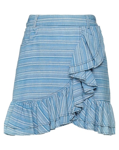 WEILI ZHENG Mini skirt Pastel blue 100% Cotton