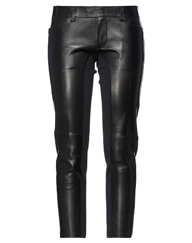 DSQUARED2 Casual trouser Black 100% Ovine leather, Viscose, Polyamide, Elastane