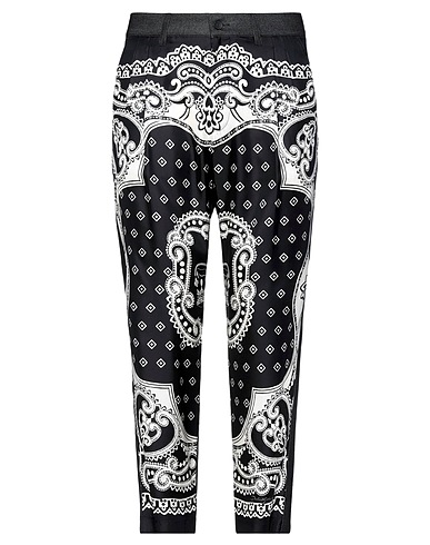 DOLCE&GABBANA Casual trouser Black 50% Silk, 48% Cotton, 2% Elastane, Cow leather