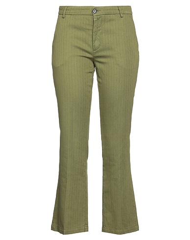 TRUE NYC® Casual trouser Military green 74% Cotton, 24% Linen, 2% Elastane
