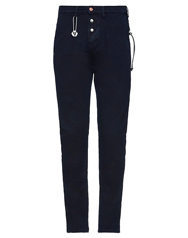 DANIELE ALESSANDRINI Casual trouser Midnight blue 98% Cotton, 2% Elastane