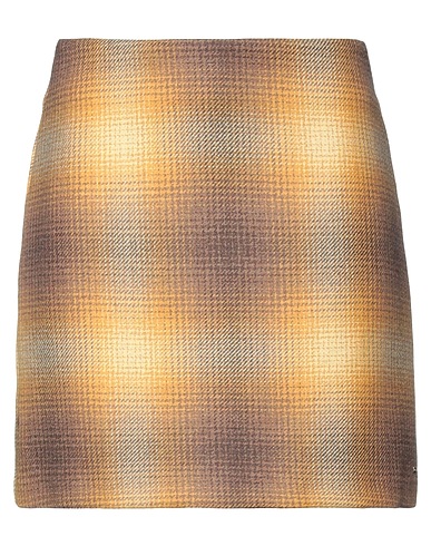 TOMMY HILFIGER Mini skirt WOOL SHADOW CHECK SKIRT Camel 43% Cotton, 33% Wool, 13% Polyamide, 10% Polyester, 1% Other Fibres