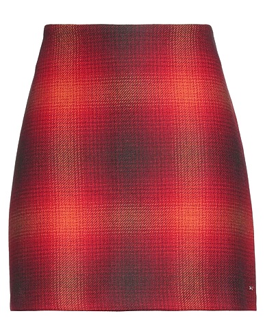 TOMMY HILFIGER Mini skirt WOOL SHADOW CHECK SKIRT Red 43% Cotton, 33% Wool, 13% Polyamide, 10% Polyester, 1% Other Fibres