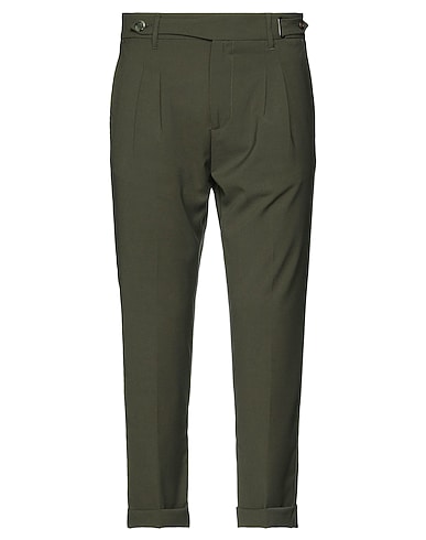 NEILL KATTER Casual trouser Military green 69% Polyester, 29% Rayon, 2% Elastane