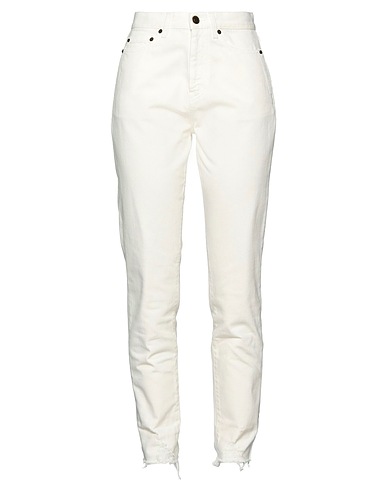 SAINT LAURENT Denim trousers White 100% Cotton
