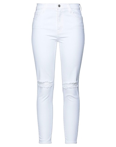 CURRENT/ELLIOTT Denim trousers White 98% Cotton, 2% Elastane