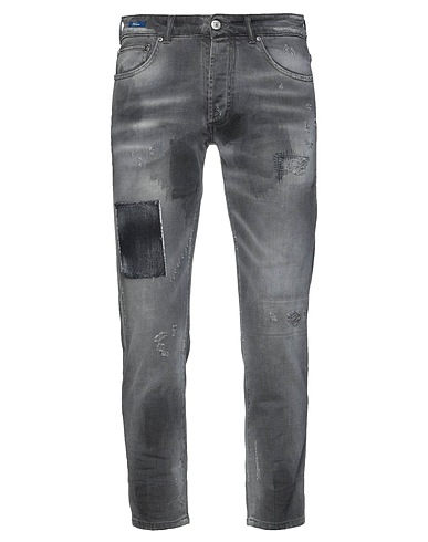 DW DENIM WORLD Denim pants Grey 95% Cotton, 4% PES, 1% Elastane
