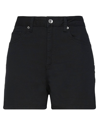 LIU •JO Denim shorts Black 97% Cotton, 3% Elastane