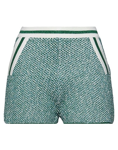 MAJE Shorts & Bermuda Green 58% Cotton, 28% Viscose, 8% Polyamide, 5% Metallic fiber, 1% Polyester