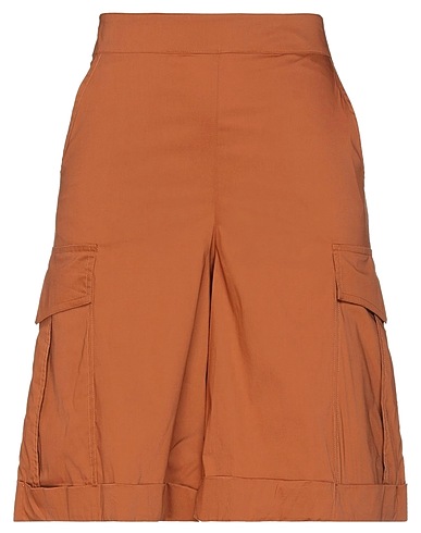 LIVIANA CONTI Shorts & Bermuda Tan 68% Cotton, 28% Polyamide, 4% Elastane