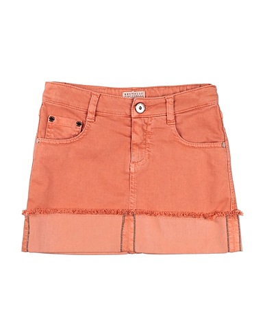 BRUNELLO CUCINELLI Gonna Ruggine 66% Cotone, 32% Lyocell, 2% Elastan, Pelle, Ecobrass