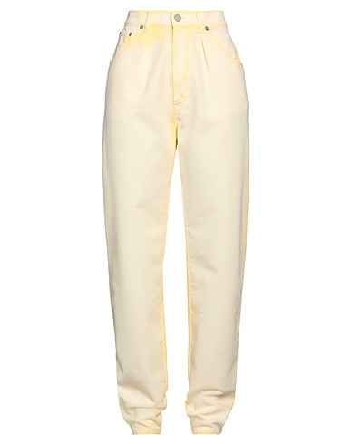 ALBERTA FERRETTI Pantaloni jeans Giallo pastello 100% Cotone