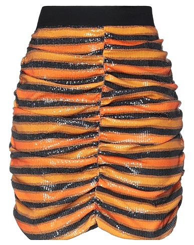 NAM-MYO Minigonna Arancione 100% Poliestere, Acetato, Viscosa