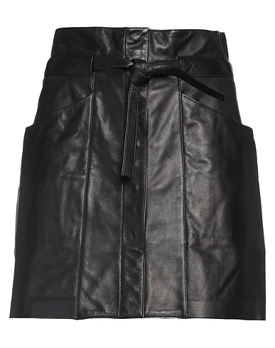 ISABEL MARANT 미니 스커트 블랙 100% 램스킨