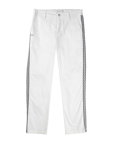 DANIELE ALESSANDRINI Casual trouser White 97% Cotton, 3% Elastane
