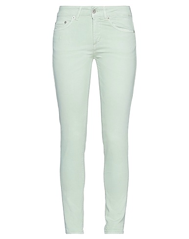 DONDUP Denim trousers Light green 98% Cotton, 2% Elastane